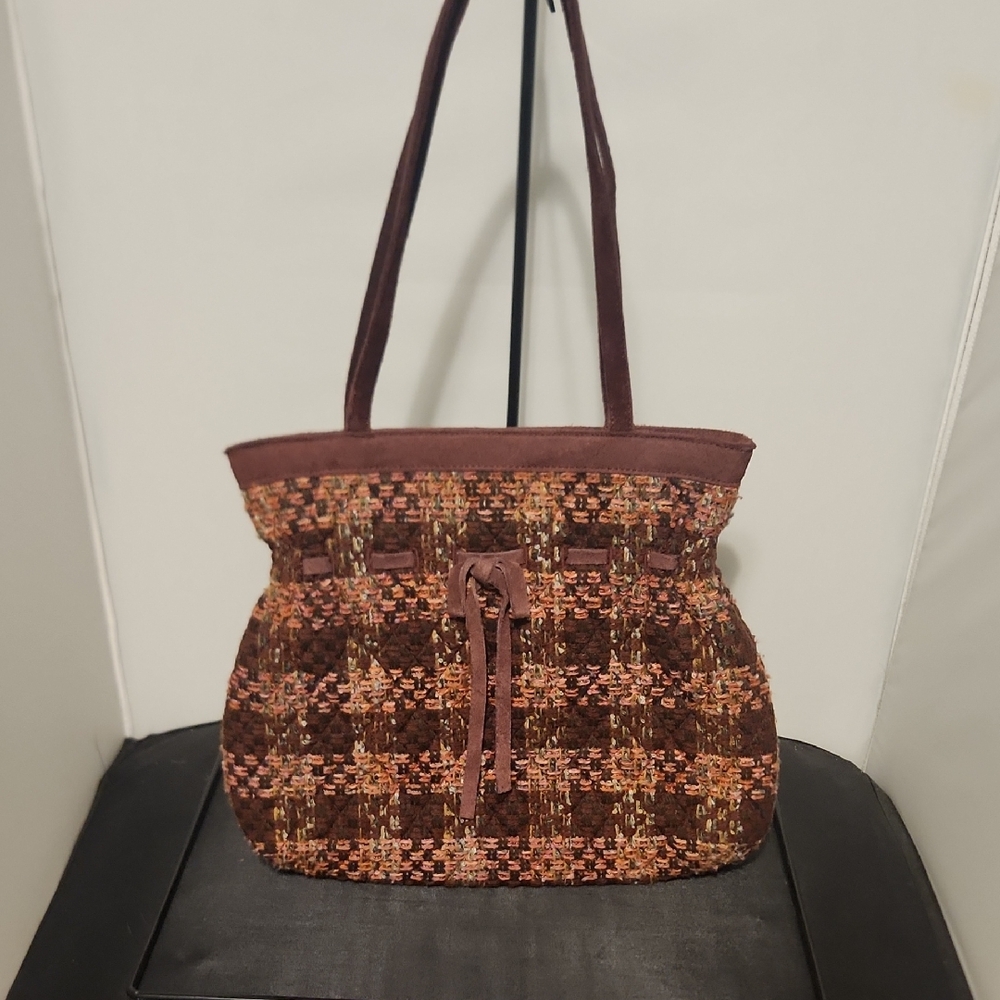 Elegant Brown Tweed Women's Bag